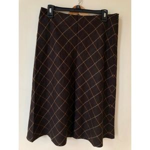 Lands End Wool Plaid a-line skirt winter